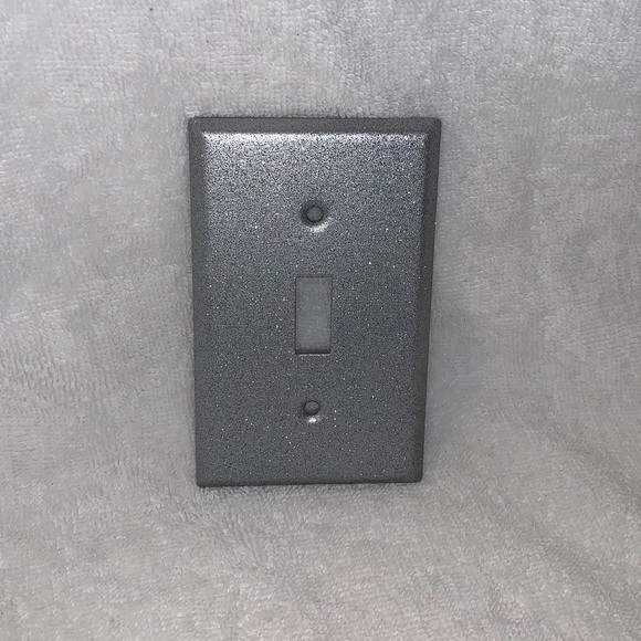 SILVER GLITTER SINGLE TOGGLE LIGHT SWITCH COVER - Picture 3 of 8